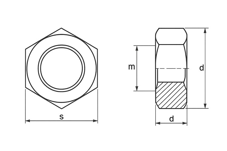 hex nut dimensions
