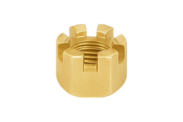 Brass Slotted Hex Nut