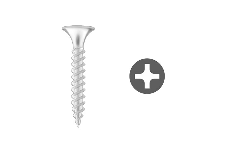 Coarse thread white zinc plated drywall screws