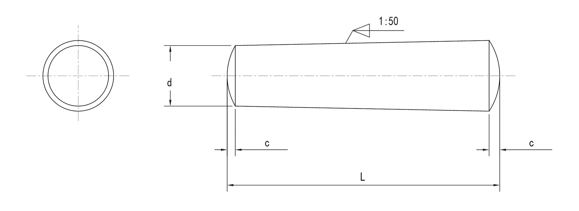 DIN 1 taper pins