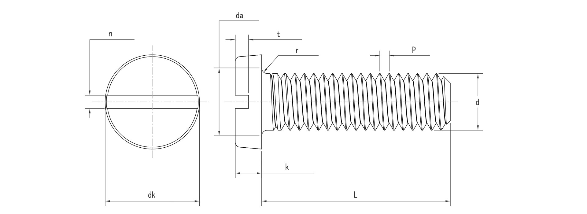 DIN 84 Slotted cheese head screws