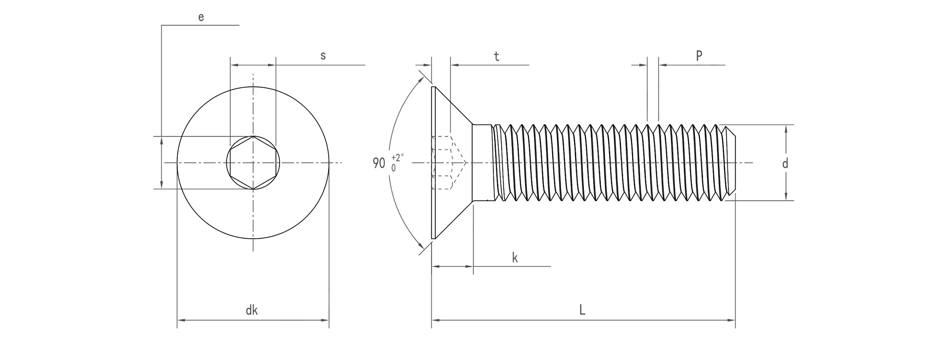 ISO 10642 hex Socket Csk Head Cap Screws