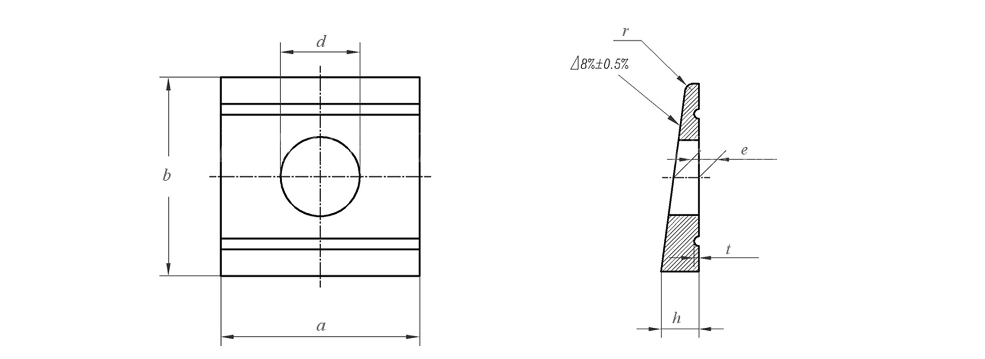 DIN 434 Dimensions