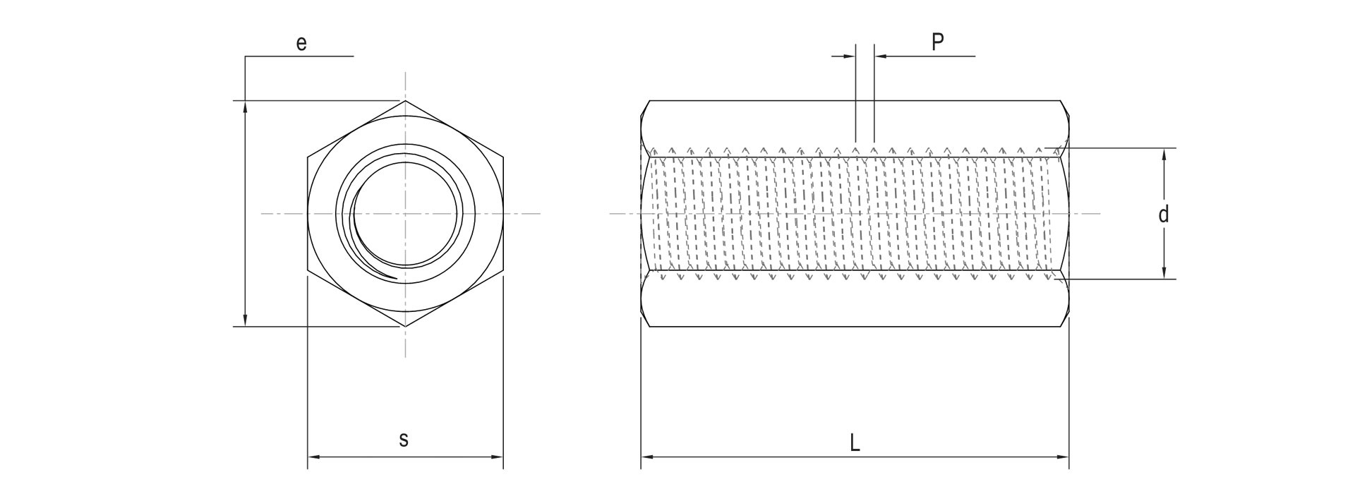 DIN 6334 Hexagon Long Nut Dimensions
